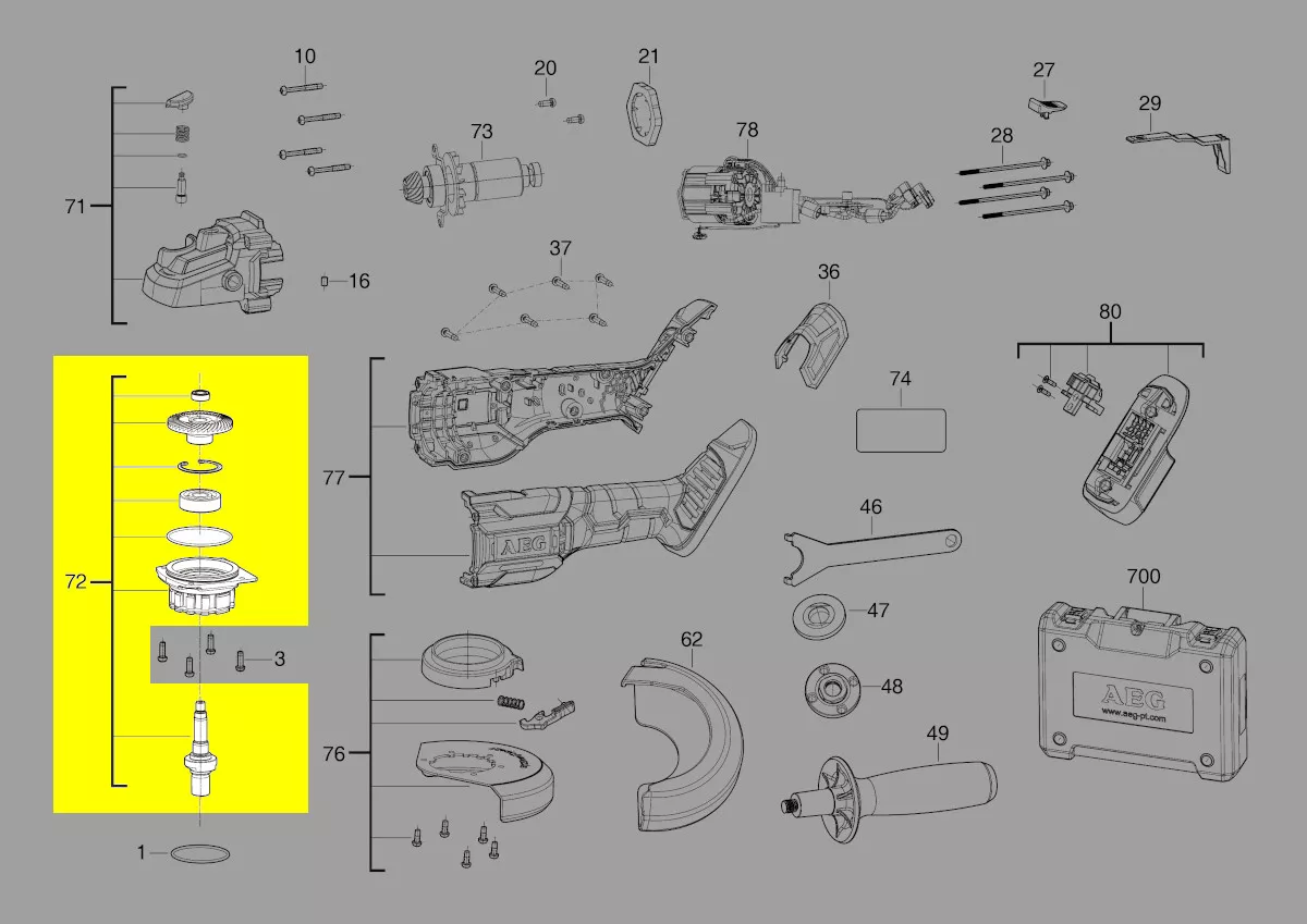 flasque + couronne + broche réf. 4931466491 AEG
